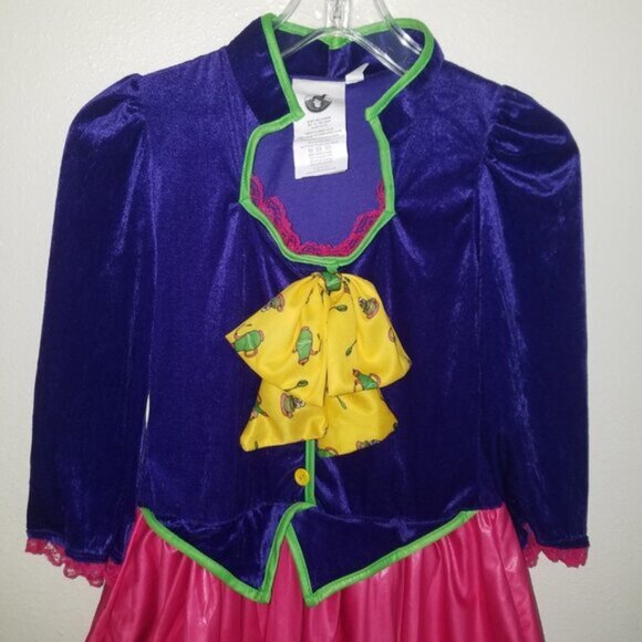 Teapot Tea Party Dress Costume Tween Girl XL 12-14 Pink Purple Yellow Bubble Hem - Picture 2 of 10